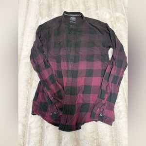 ONLY & SONS Maroon and Black Checkered Shirt